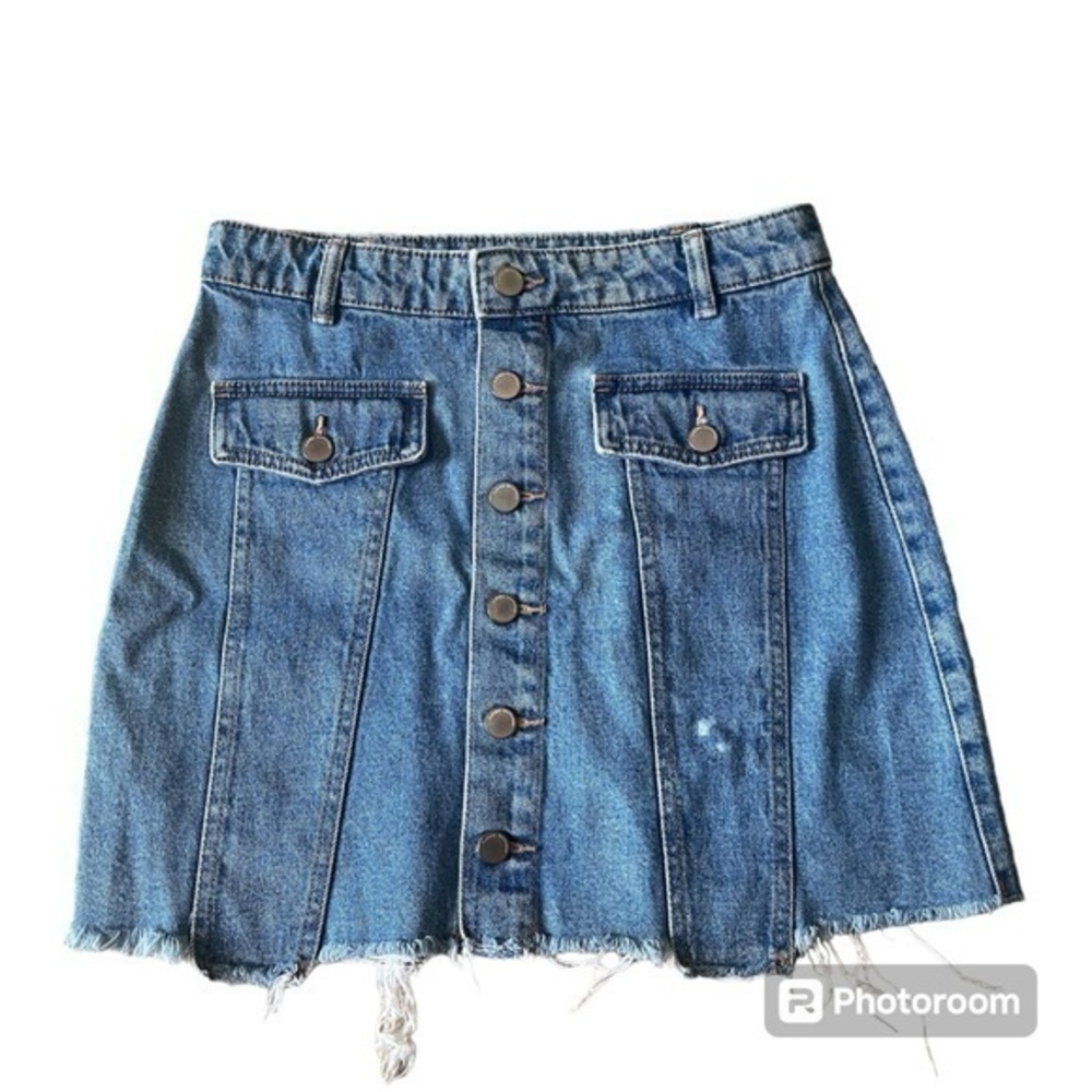 Zara denim women’s high rise jean skirt